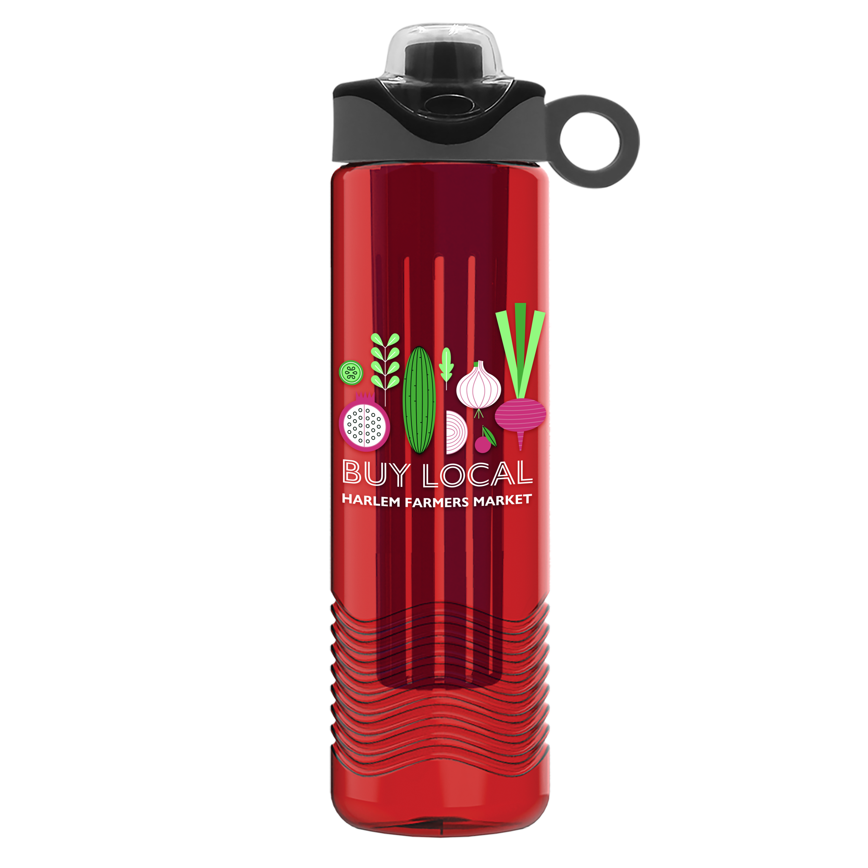Wave Tritan® Bottle with Two-Tone Drink-Thru Lid with Silicone Loop and Infuser - 24 oz.